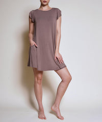 Bamboo Tulip Sleeve Dress Fabina MOCHA S 