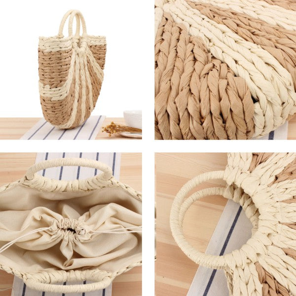 Sunset Half Moon Woven Beach Bag ClaudiaG Collection   