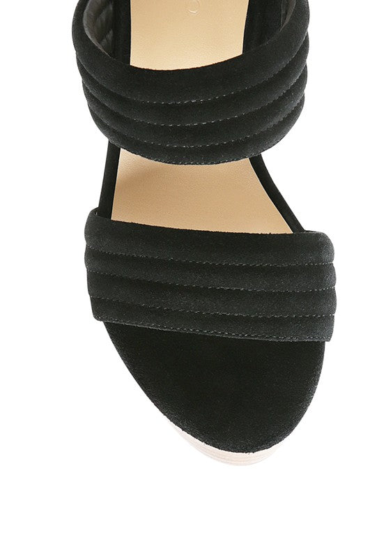 Mille Suede Slip-on Block Heeled Sandal Rag Company   