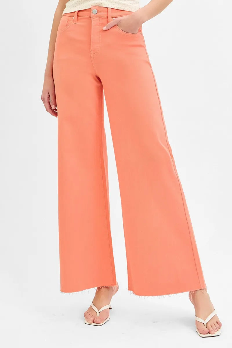 Tummy Control High Rise Wide Leg Palazzo Jeans With Plus Size Risen