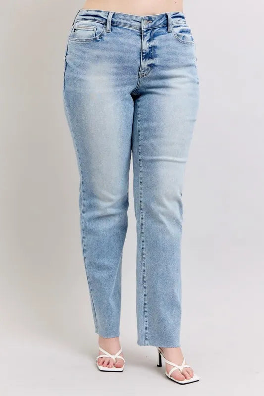 Mid Rise Light Wash Dad Jeans Judy Blue