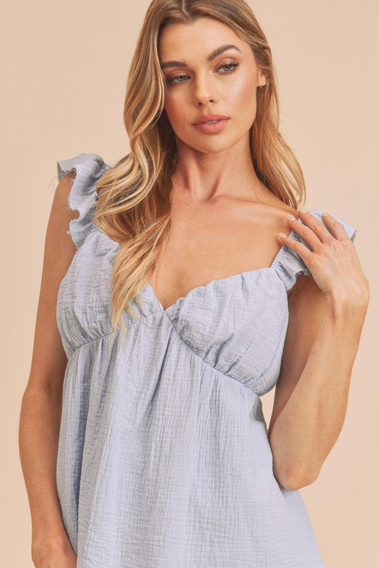 Trixie Sweetheart Ruffled Top Aemi + Co SKY S 