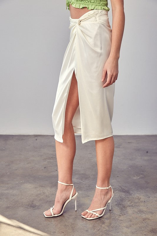 Side Gathered Slit Skirt Do + Be Collection   