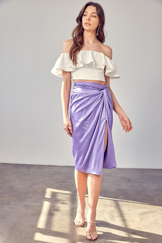 Side Gathered Slit Skirt Do + Be Collection   