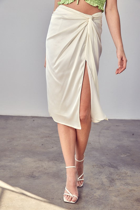 Side Gathered Slit Skirt Do + Be Collection