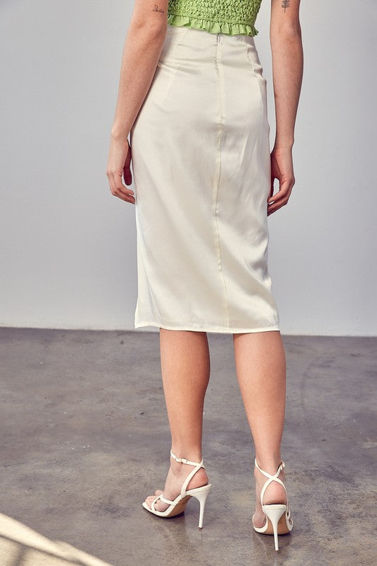 Side Gathered Slit Skirt Do + Be Collection   