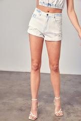 Destroyed Detail Denim Shorts Mustard Seed LT.WASHED DENIM S 