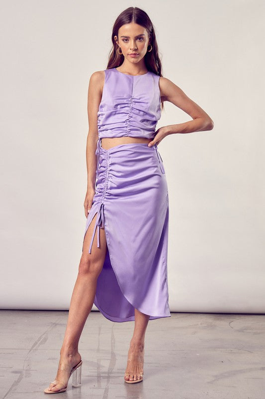 Long Ruched Slit Skirt Do + Be Collection   