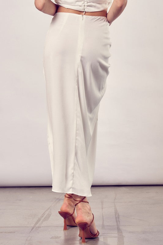 Long Ruched Slit Skirt Do + Be Collection   