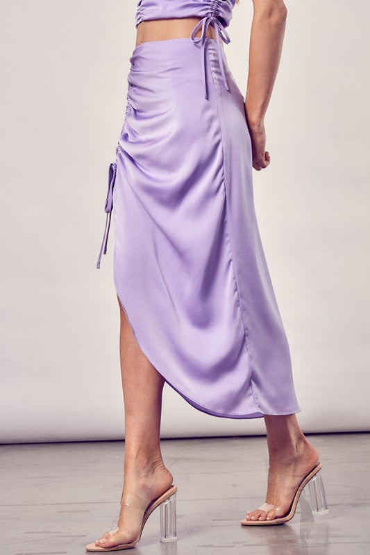 Long Ruched Slit Skirt Do + Be Collection   