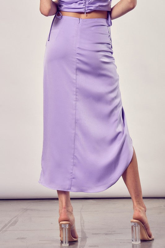 Long Ruched Slit Skirt Do + Be Collection   