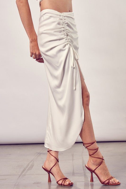 Long Ruched Slit Skirt Do + Be Collection   