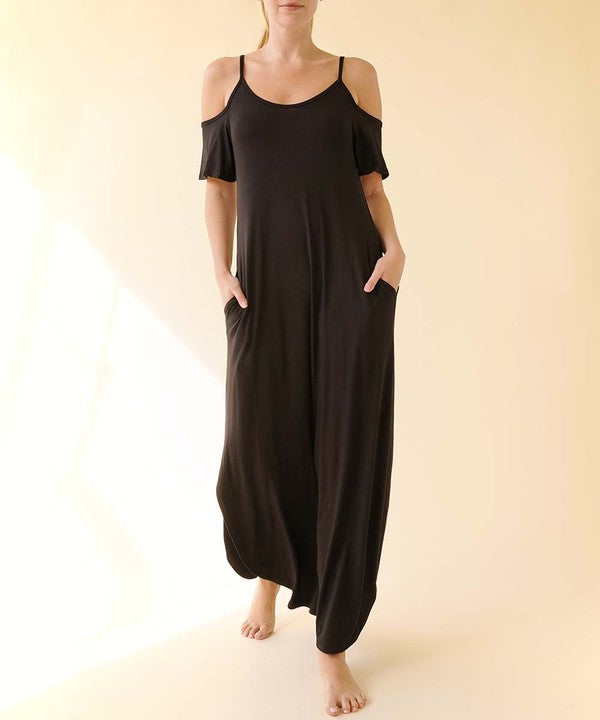 Bamboo Cold Shoulder Maxi Dress Fabina   