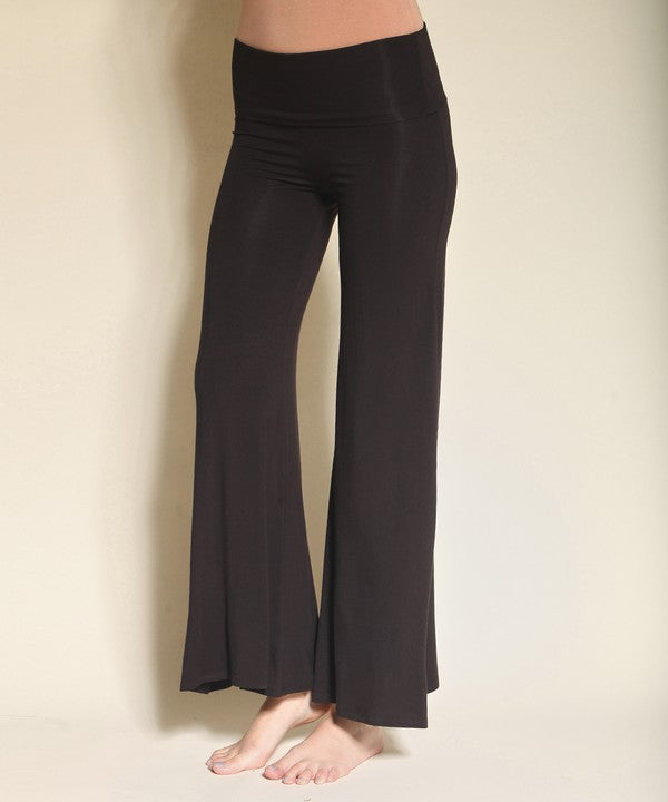 Bamboo Classic Palazzo Pants Fabina BLACK S 