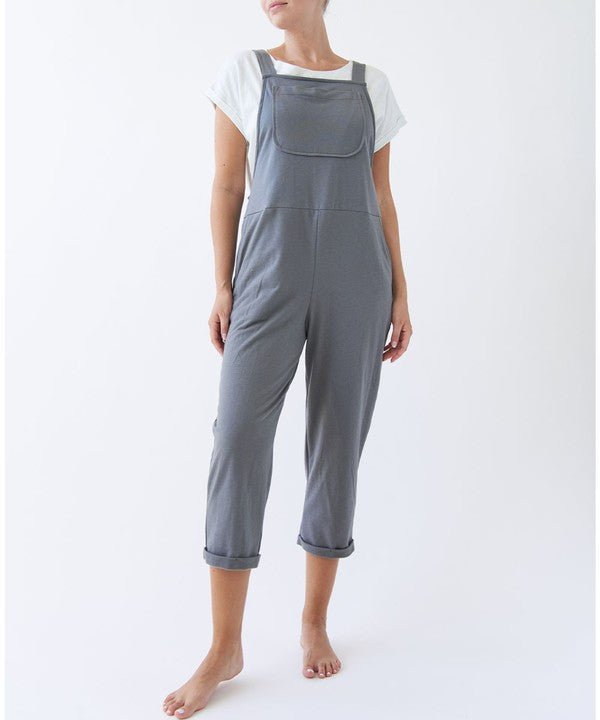 Brushed Organic Hemp Relaxed Fit Overalls Fabina   