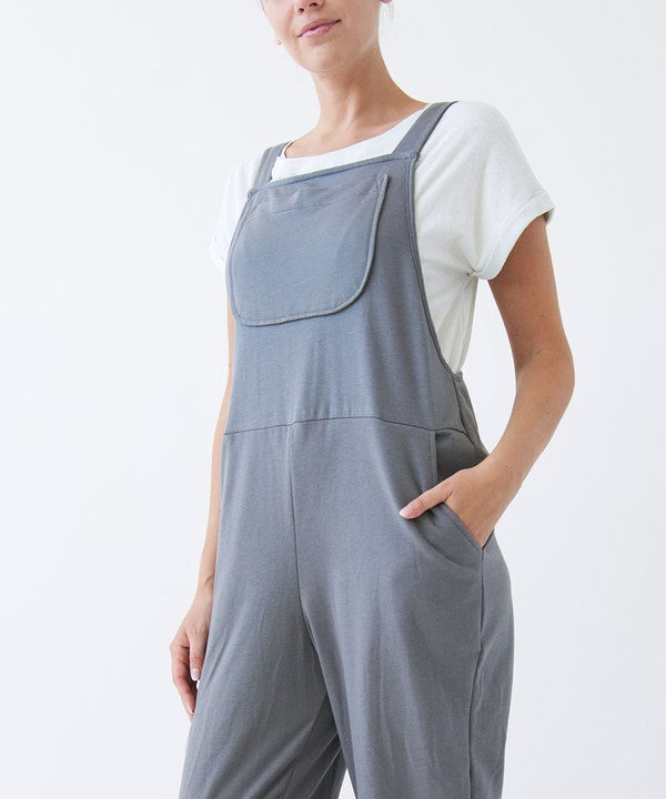 Brushed Organic Hemp Relaxed Fit Overalls Fabina   