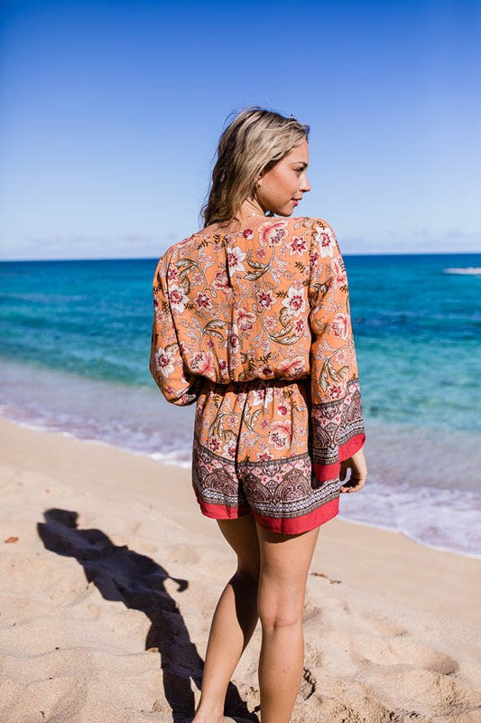 Boho Brunch Floral Print Romper TIMING   