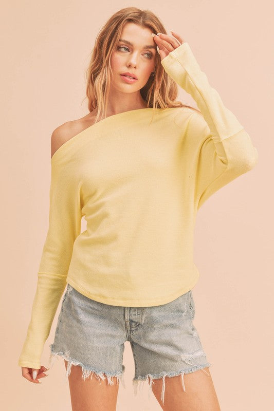 Lula Off Shoulder Thermal Long Sleeve Top Aemi + Co   