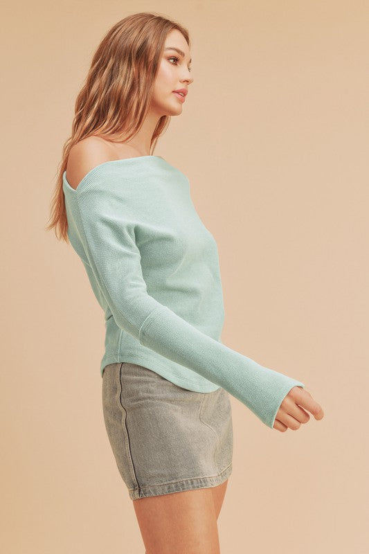 Lula Off Shoulder Thermal Long Sleeve Top Aemi + Co   