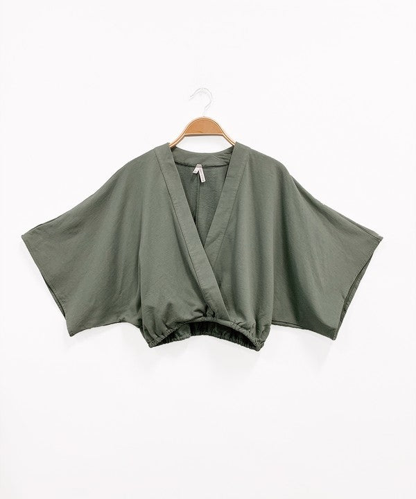 Hemp Kimono Crop Top Fabina   