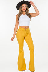 Bell Bottom Jean in Mustard Yellow GJG Denim   