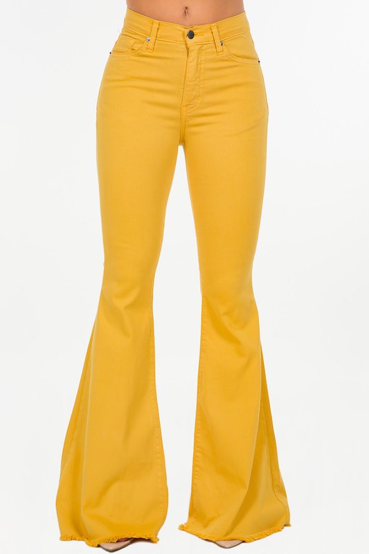 Bell Bottom Jean in Mustard Yellow GJG Denim Mustard 3 