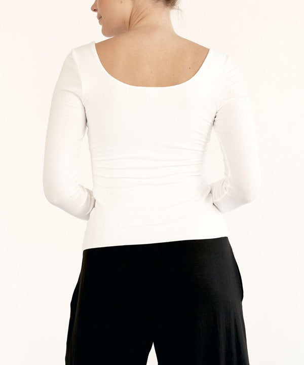 Bamboo Long Sleeve Double Layered Top Fabina   