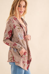 Floral Thermal Hooded Open Front Cardigan And the Why   