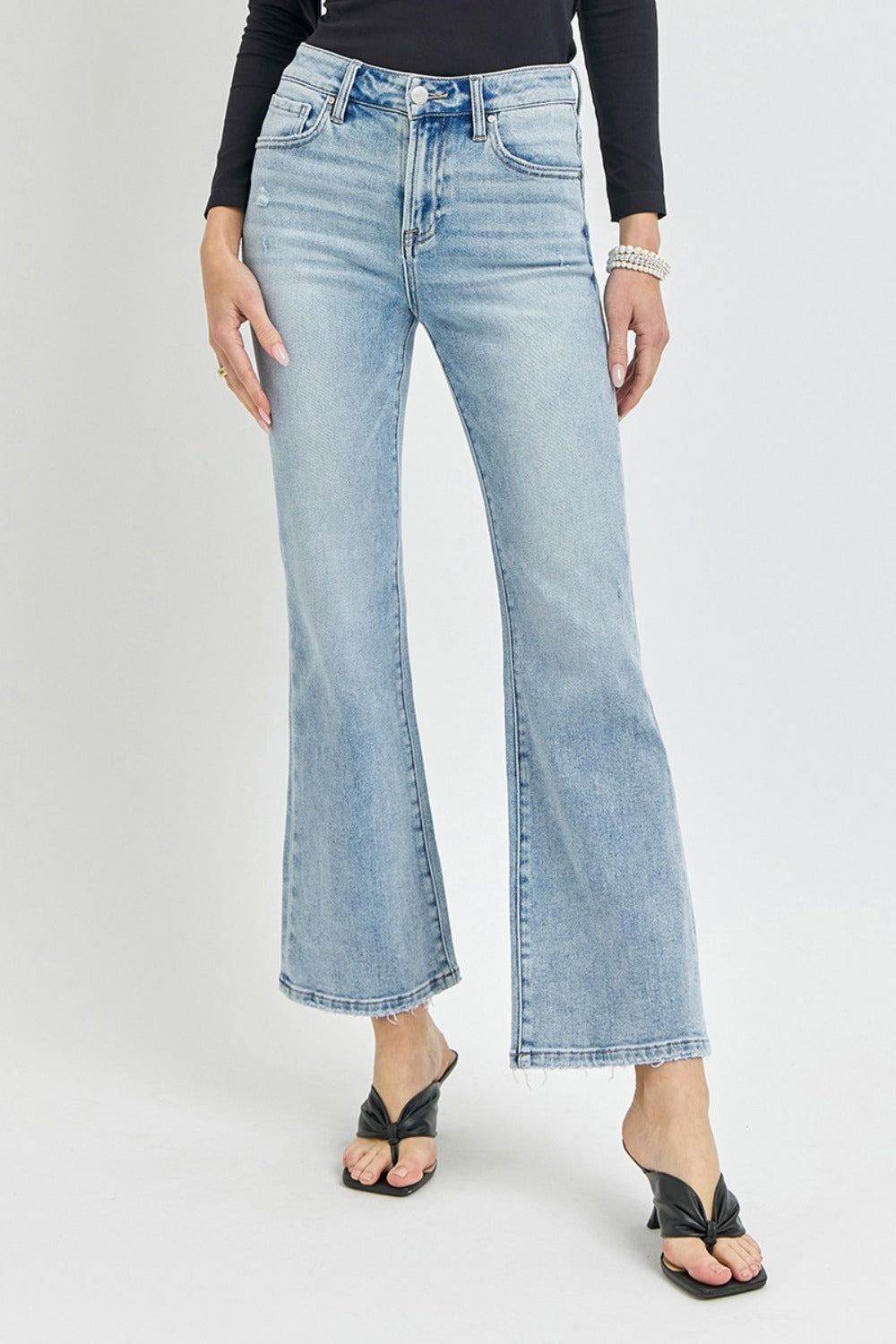 High Rise Ankle Flare Jeans Risen Light 0(24) 