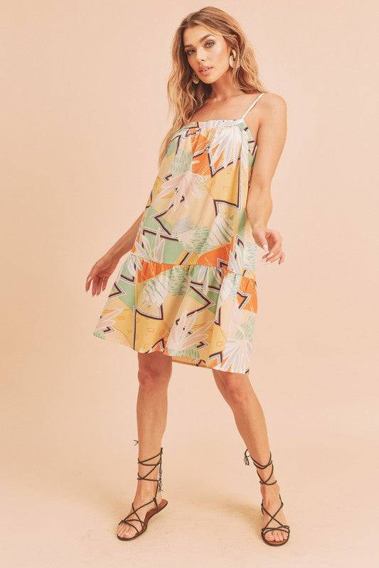 Summer Floral Square Neck Sleeveless Dress Aemi + Co   