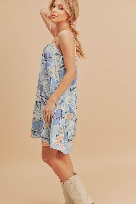 Summer Floral Square Neck Sleeveless Dress Aemi + Co   