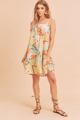 Summer Floral Square Neck Sleeveless Dress Aemi + Co   