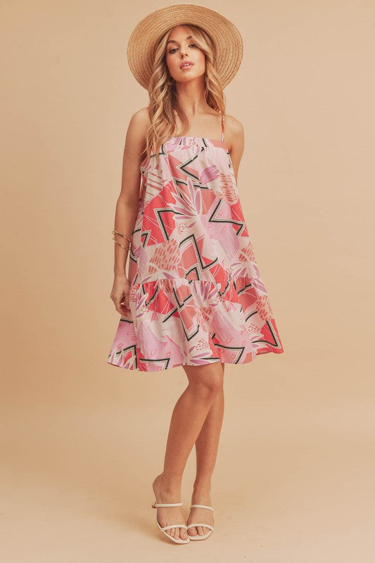 Summer Floral Square Neck Sleeveless Dress Aemi + Co   