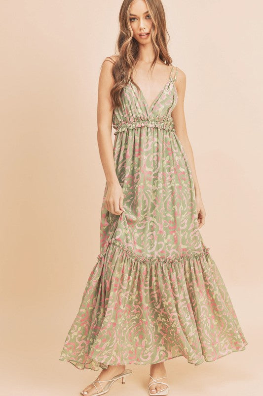 Davia Tiered Floral Maxi Dress Aemi + Co   