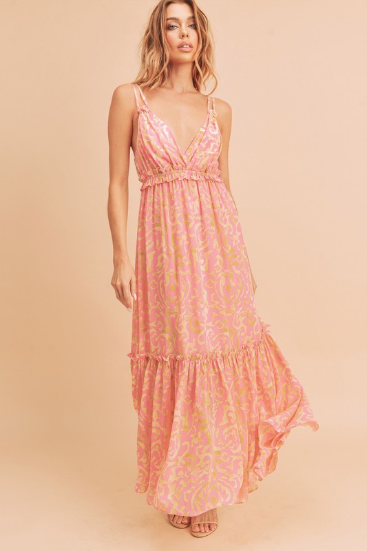 Davia Tiered Floral Maxi Dress Aemi + Co   