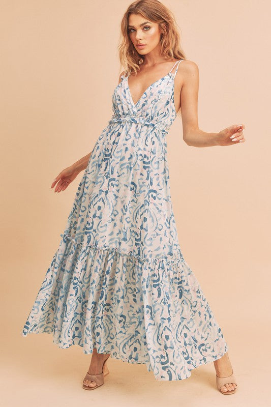 Davia Tiered Floral Maxi Dress Aemi + Co   