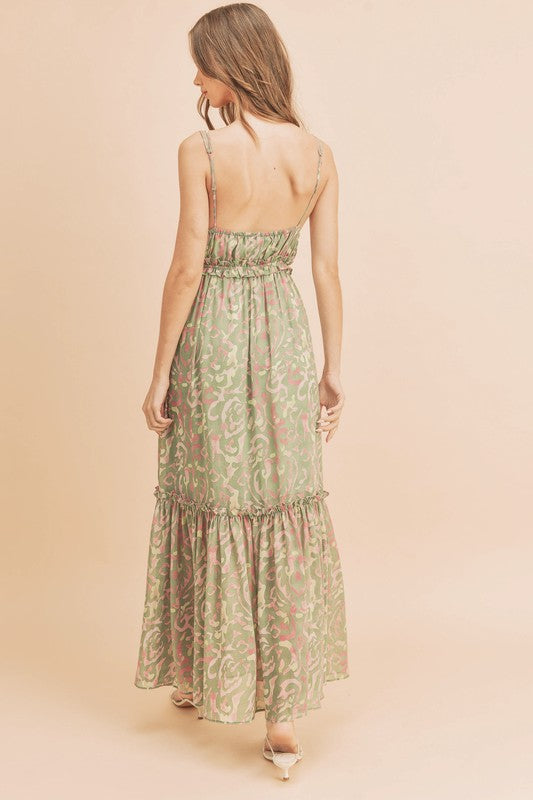 Davia Tiered Floral Maxi Dress Aemi + Co   