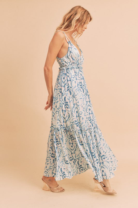 Davia Tiered Floral Maxi Dress Aemi + Co   