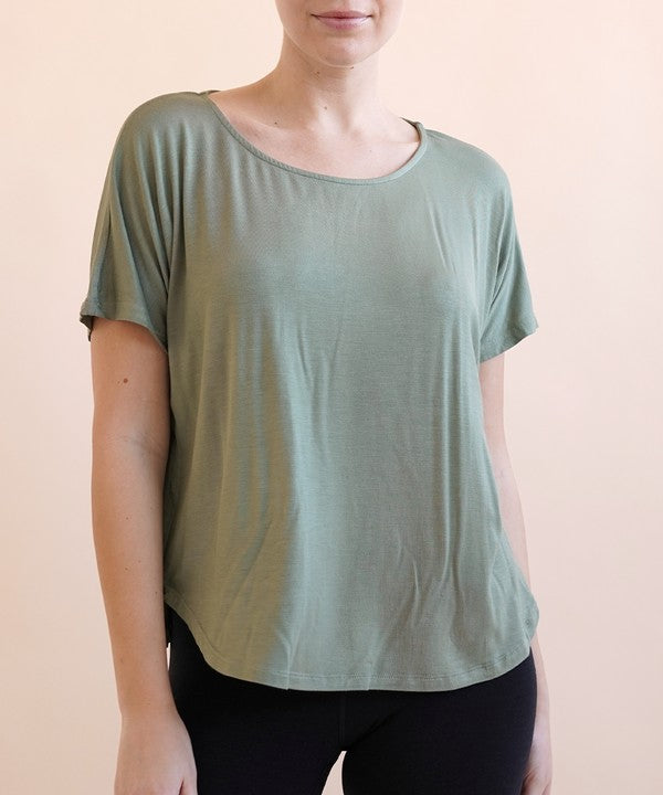 Bamboo Casual Dolman Sleeve Top Fabina   