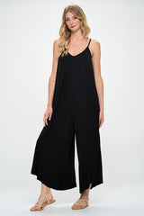 Black Modal Spandex Soft Knit Jumpsuit Renee C.   