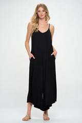 Black Modal Spandex Soft Knit Jumpsuit Renee C.   