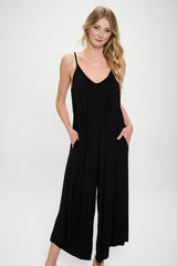 Black Modal Spandex Soft Knit Jumpsuit Renee C.   