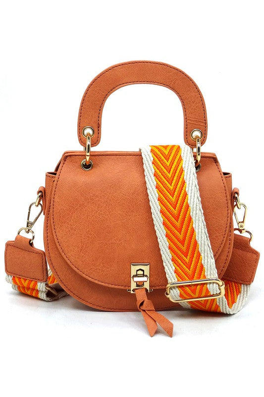 Flap Saddle Satchel Crossbody Guitar Strap Bag Simmer & Fay CORAL one 