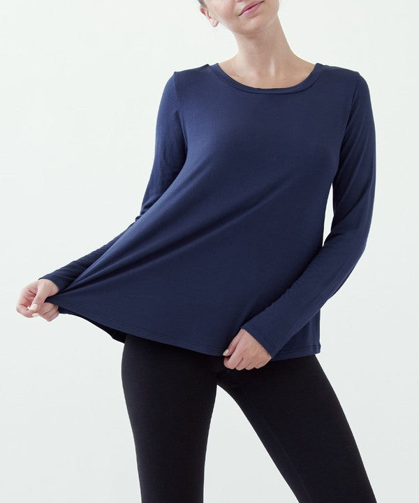 Bamboo Classic Long Sleeve Relaxed Top Fabina   