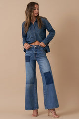 Patchwork Wide-Leg Jeans – Relaxed Retro Chic Denim Insane Gene DARK VINTAGE 9 