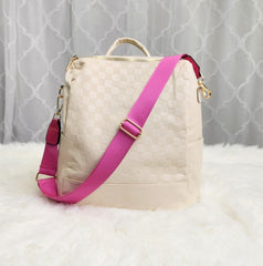 Chaise Checker Backpack Convertible Bag Pink Strap Dani & Em   