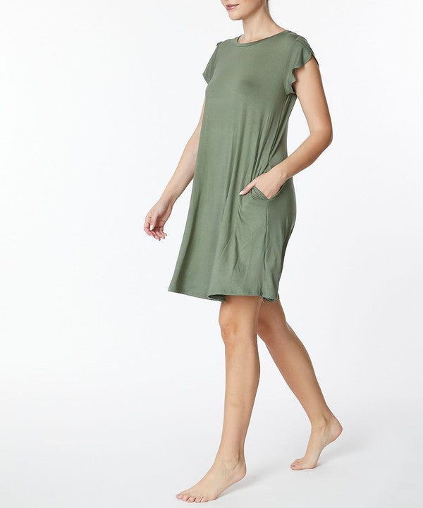 Bamboo Tulip Sleeve Dress Fabina   