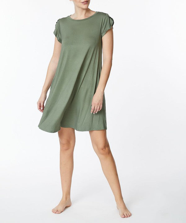 Bamboo Tulip Sleeve Dress Fabina   