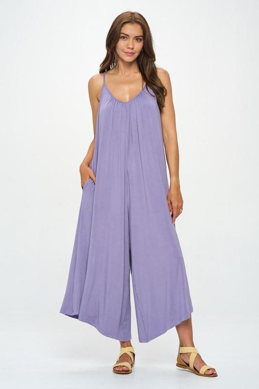 Lavender Modal Spandex Soft Knit Jumpsuit Renee C.   