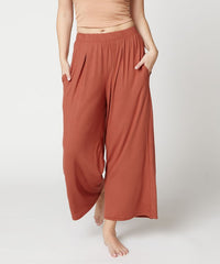 BAMBOO WIDE PANTS ANKLE LENGTH Fabina RUST S 